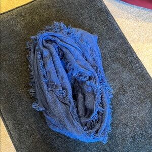 Vibrant Blue Fringed Scarf